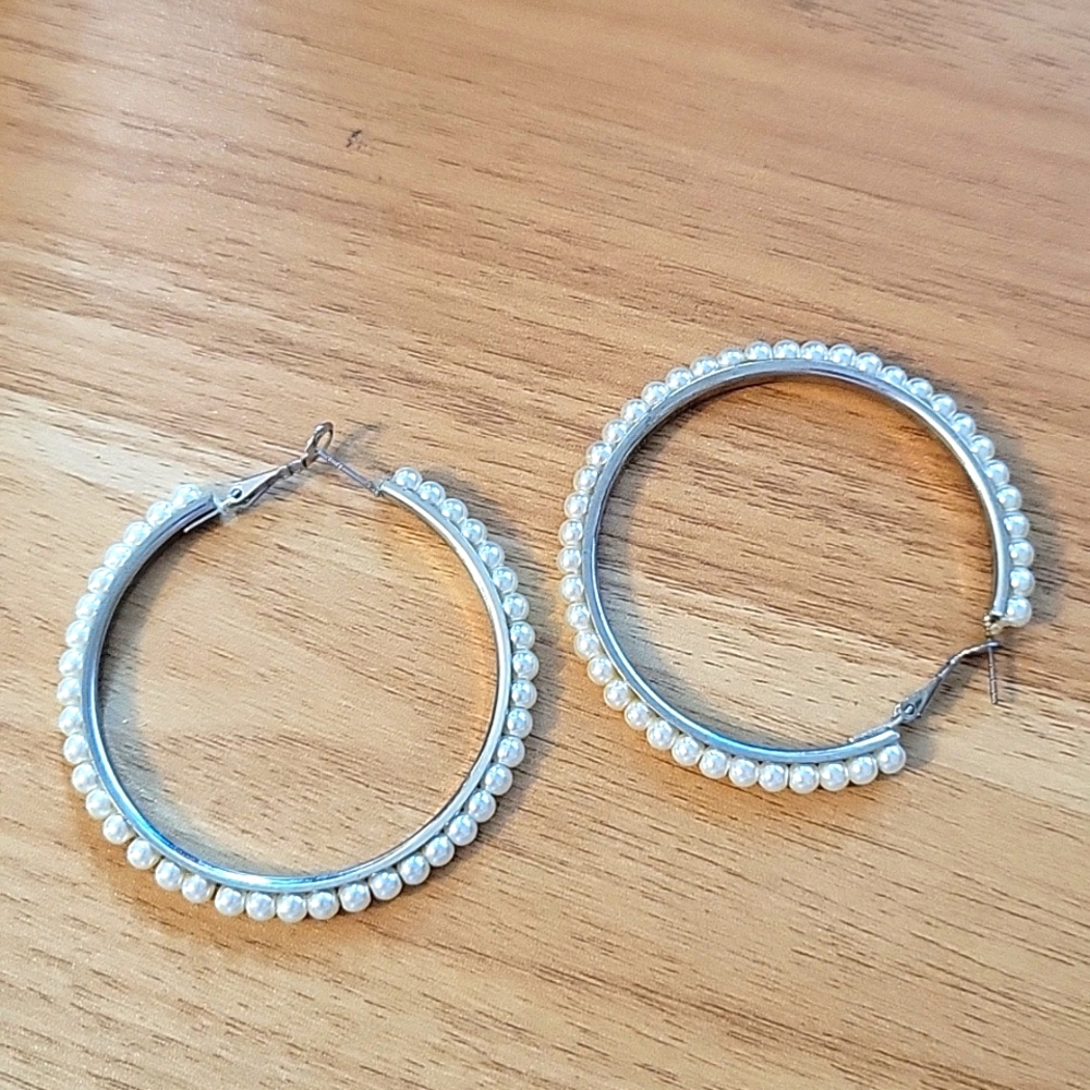 Pearl Hoop Earrings